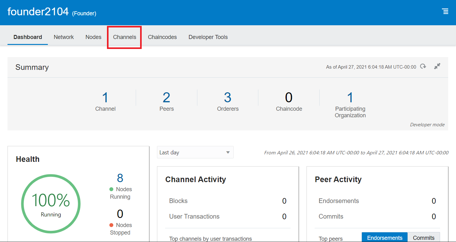 Channelsページを開く