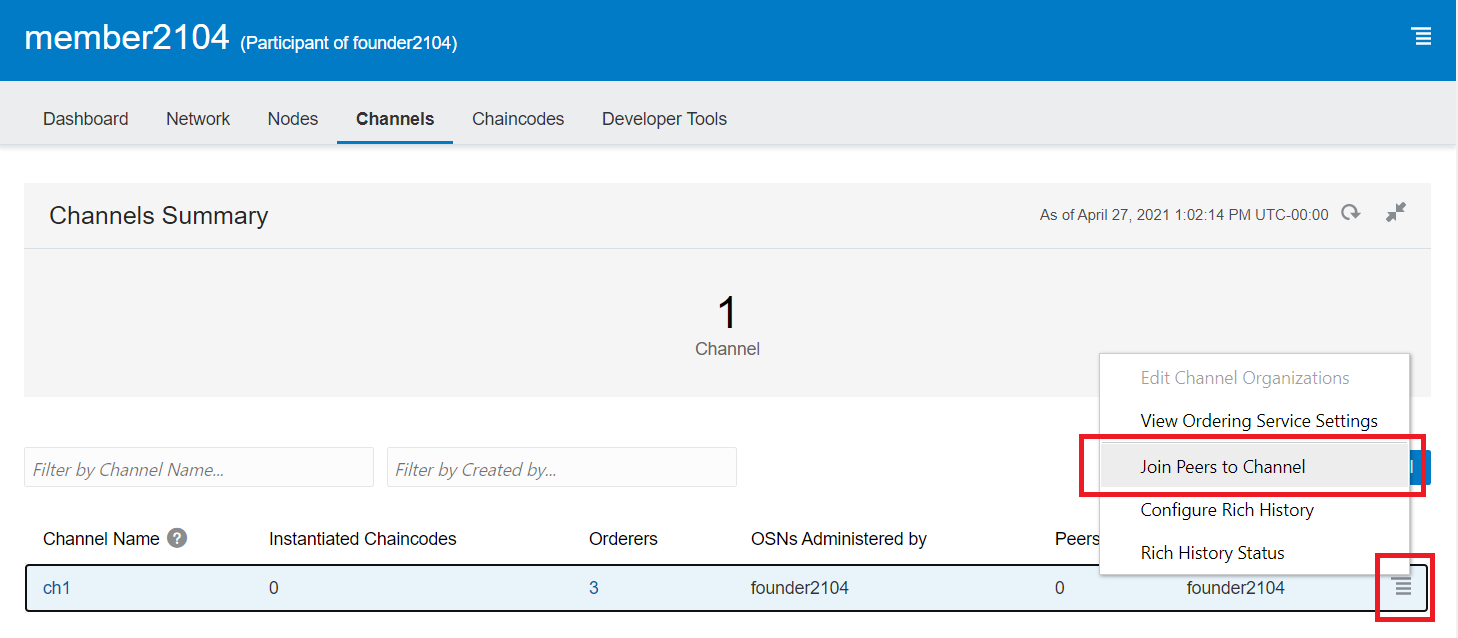 Join Peers to Channel